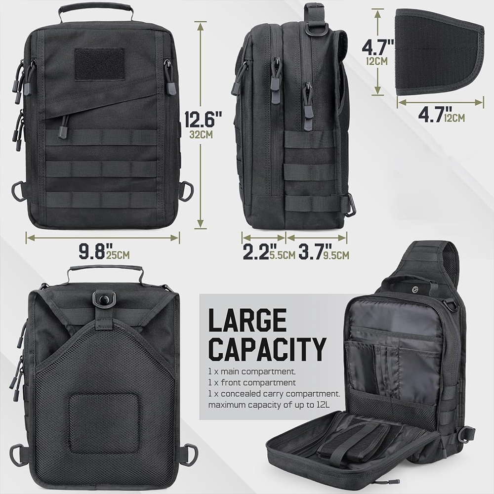 Mochila tática escondida para  - Edc Concealed Carry Sling Bag avaliação e preço